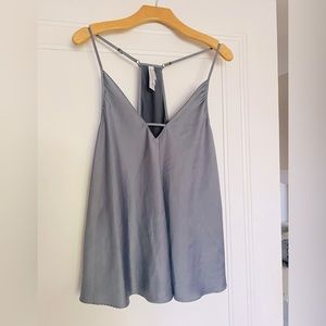Silk steel grey tank top, size XL